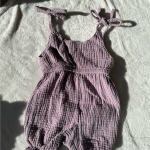 Lilac Textured Sleeveless Jumpsuit